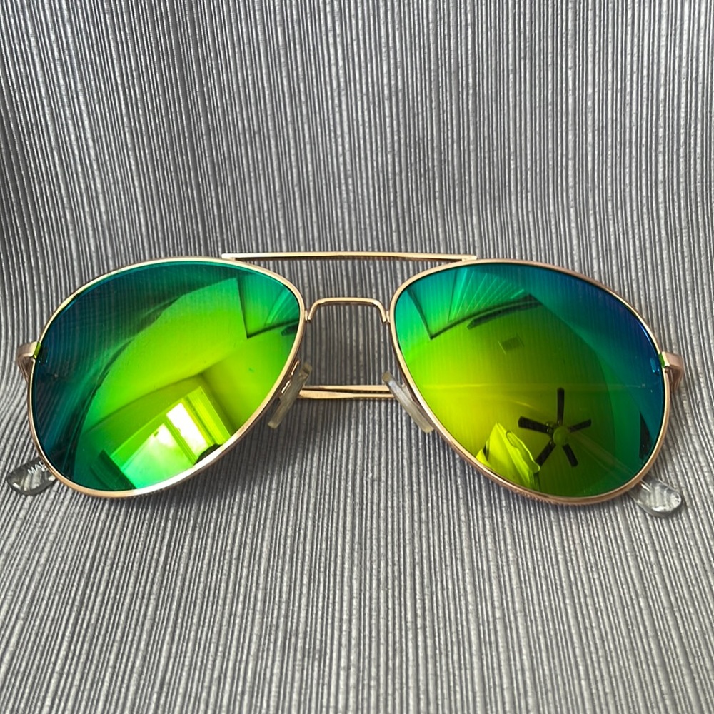 Old Navy Mirror Aviator Rosegold Frame Sunglasses - Picture 4 of 7